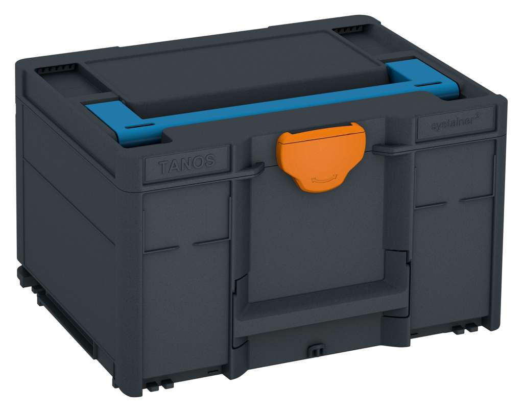Systainer³ M 237, Anthracite with Sky Blue lid handle and Deep Orange catches