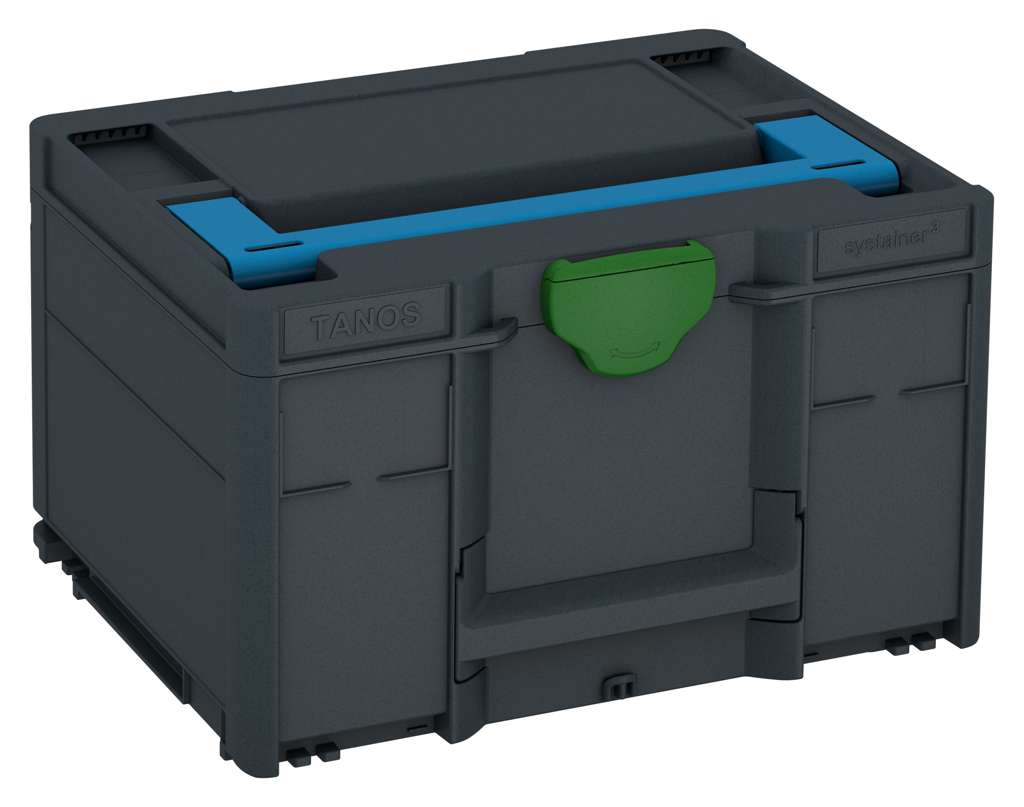 Systainer³ M 237, Anthracite with Sky Blue lid handle and Emerald Green catches