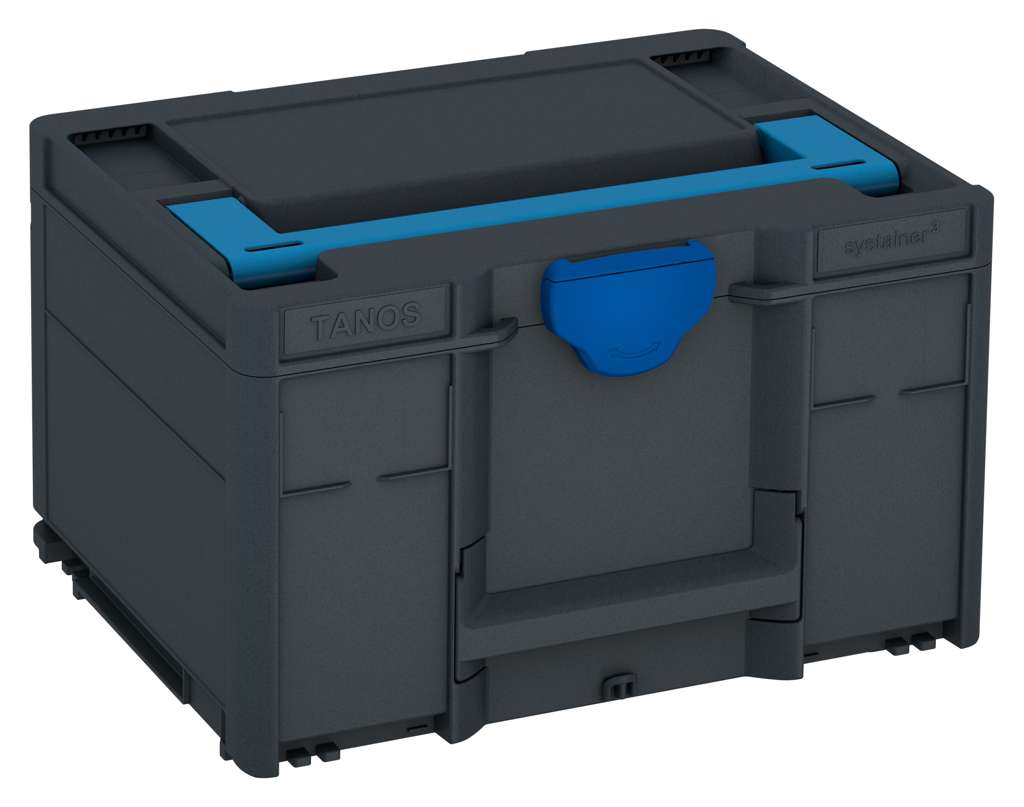 Systainer³ M 237, Anthracite with Sky Blue lid handle and Signal Blue catches