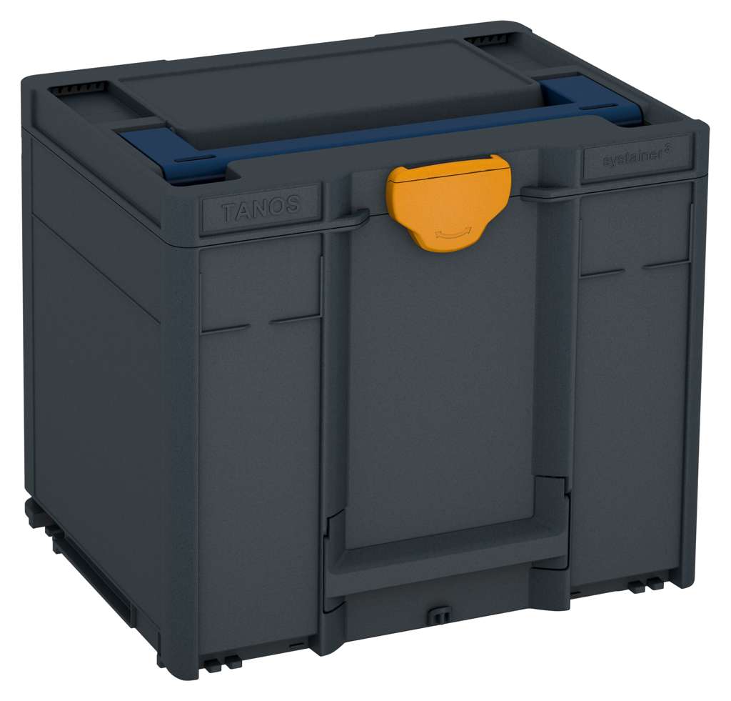 Systainer³ M 337, Anthracite with Sapphire Blue lid handle and Daffodil Yellow catches