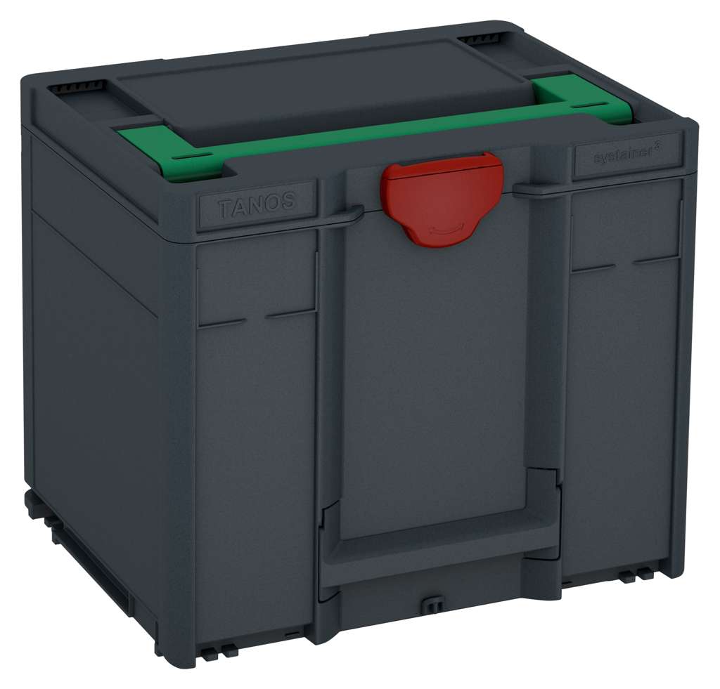 Systainer³ M 337, Anthracite with Signal Green lid handle and Carmine Red catches
