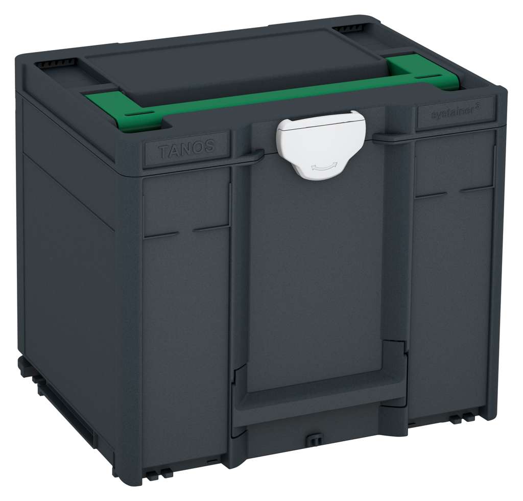 Systainer³ M 337, Anthracite with Signal Green lid handle and Light Grey catches