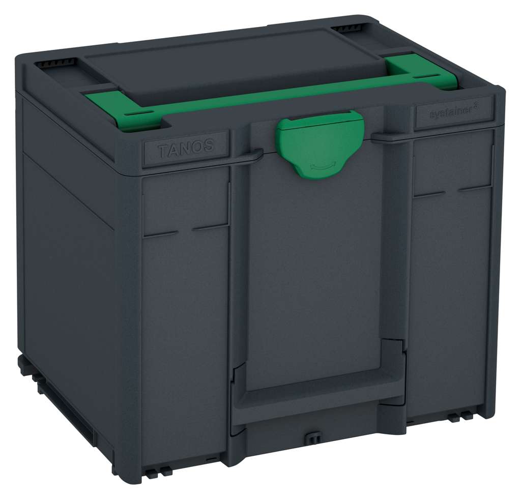 Systainer³ M 337, Anthracite with Signal Green lid handle and Signal Green catches
