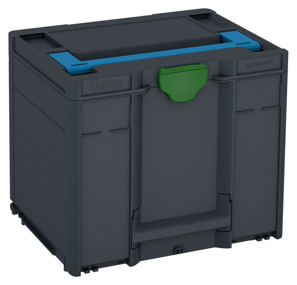 Systainer³ M 337, Anthracite with Sky Blue lid handle and Emerald Green catches