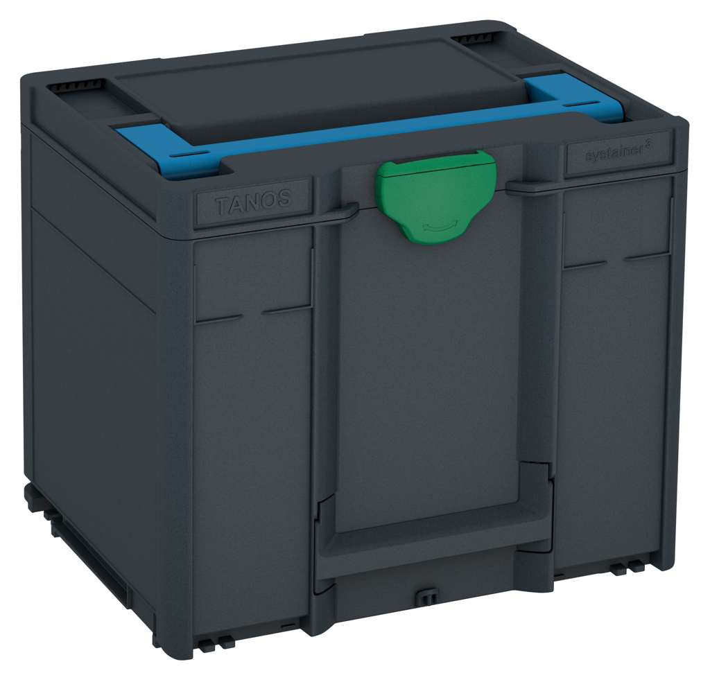Systainer³ M 337, Anthracite with Sky Blue lid handle and Signal Green catches