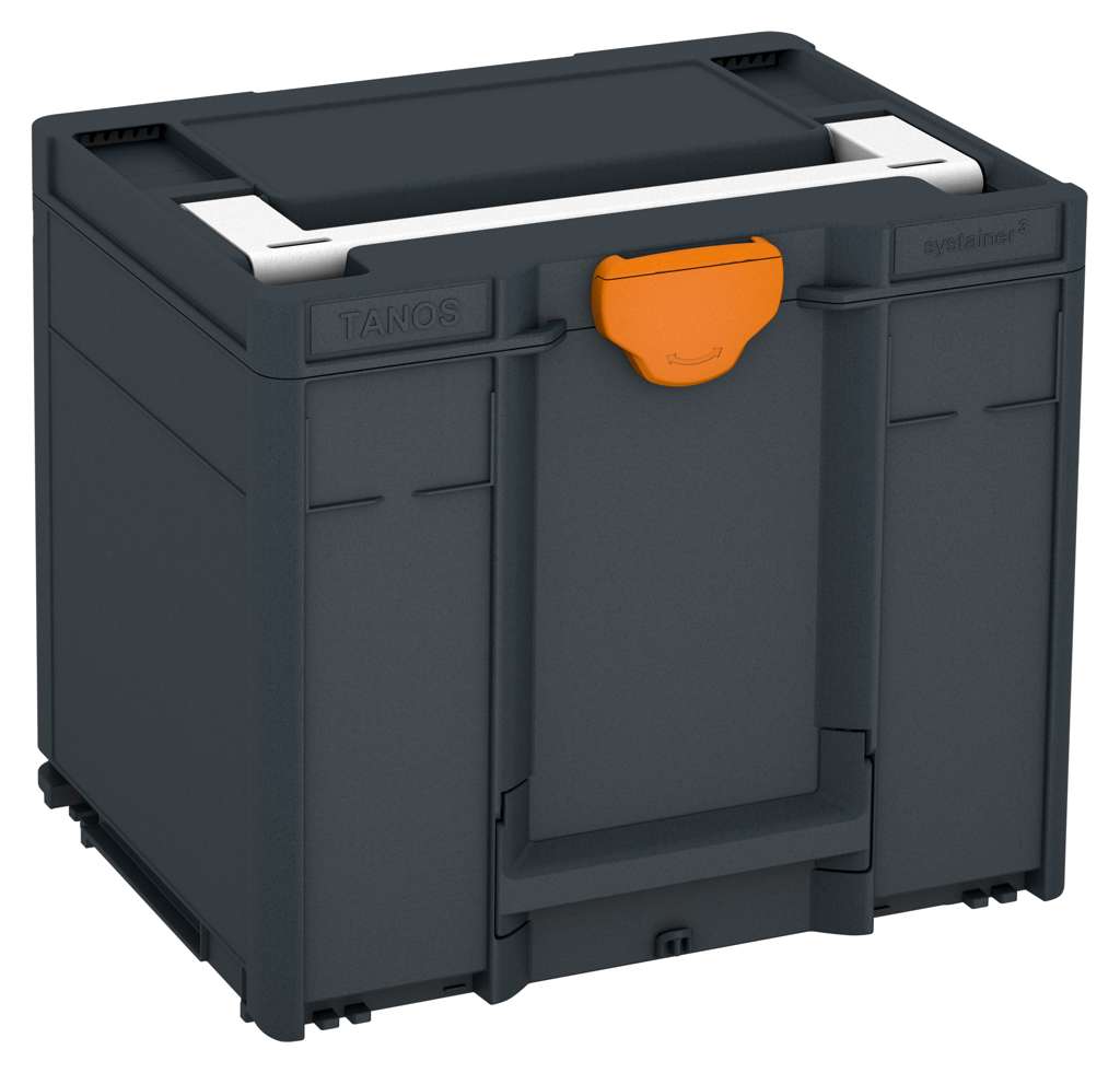 Systainer³ M 337, Anthracite with White lid handle and Deep Orange catches