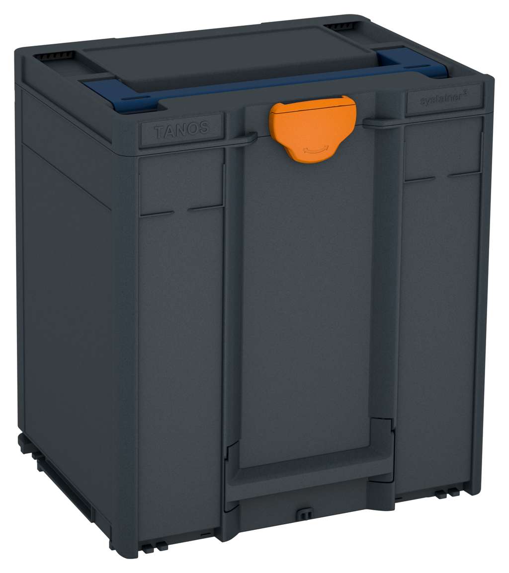 Systainer³ M 437, Anthracite with Sapphire Blue lid handle and Deep Orange catches
