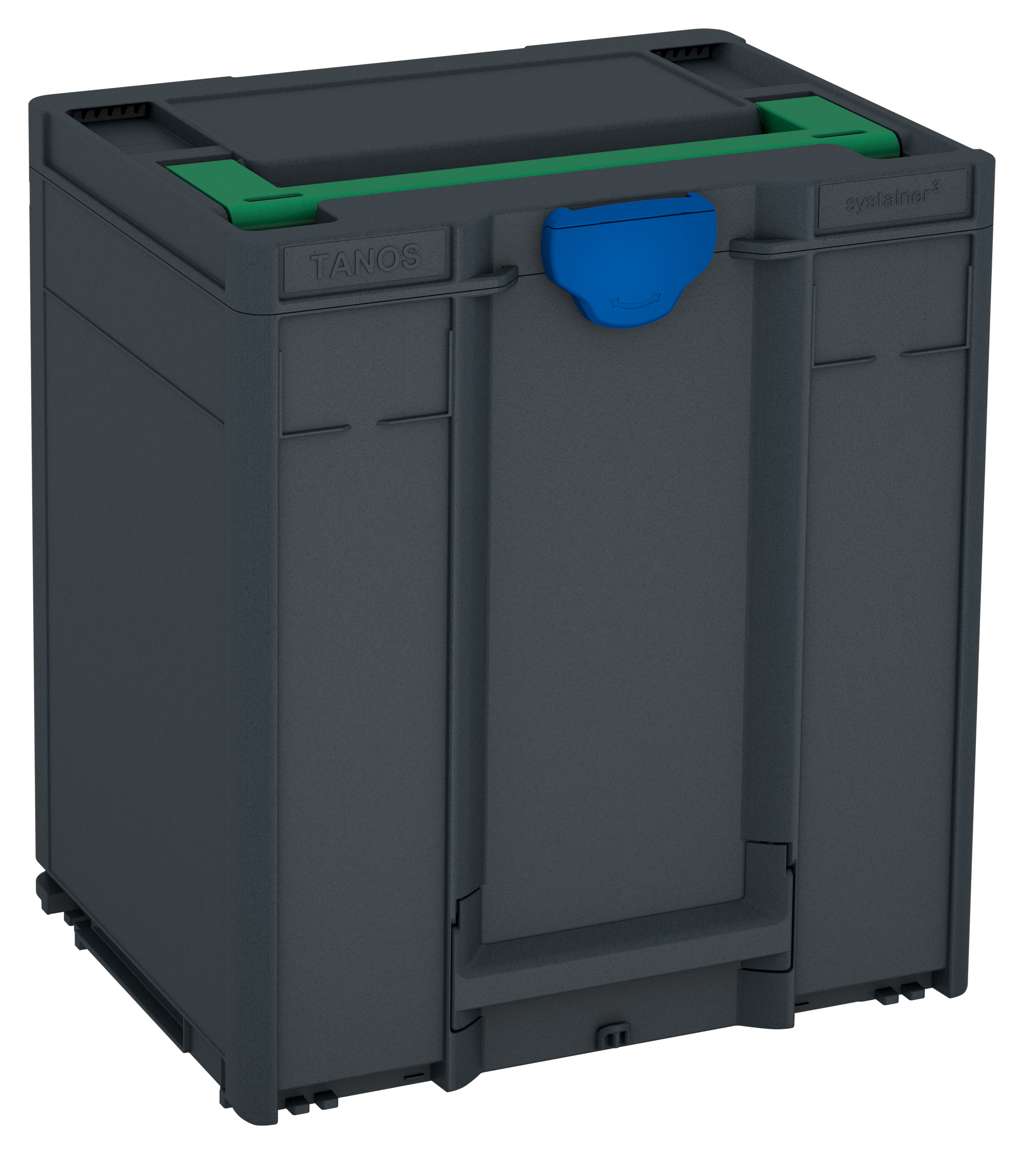 Systainer³ M 437, Anthracite with Signal Green lid handle and Signal Blue catches