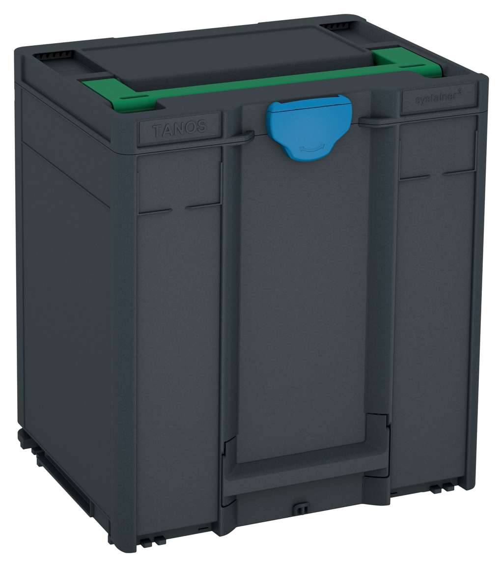 Systainer³ M 437, Anthracite with Signal Green lid handle and Sky Blue catches