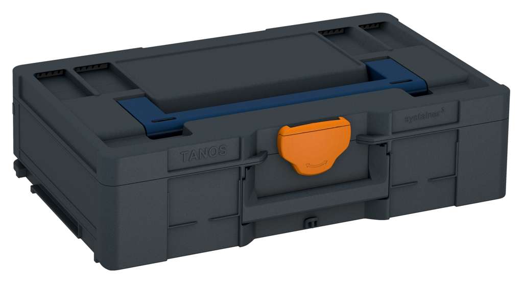 Systainer³ L 137, Anthracite with Sapphire Blue lid handle and Deep Orange catches