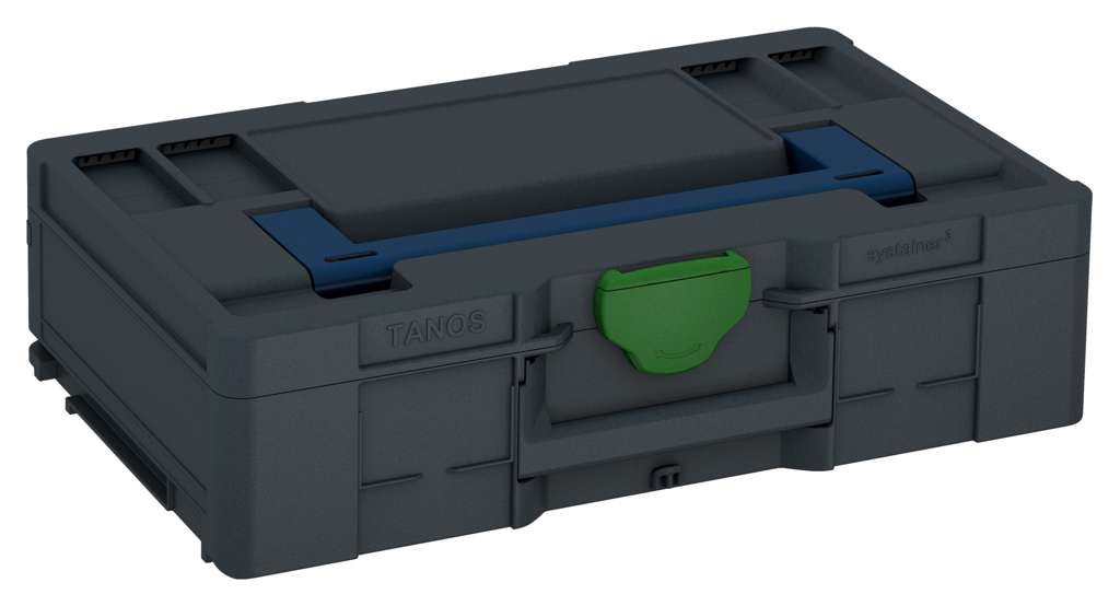 Systainer³ L 137, Anthracite with Sapphire Blue lid handle and Emerald Green catches