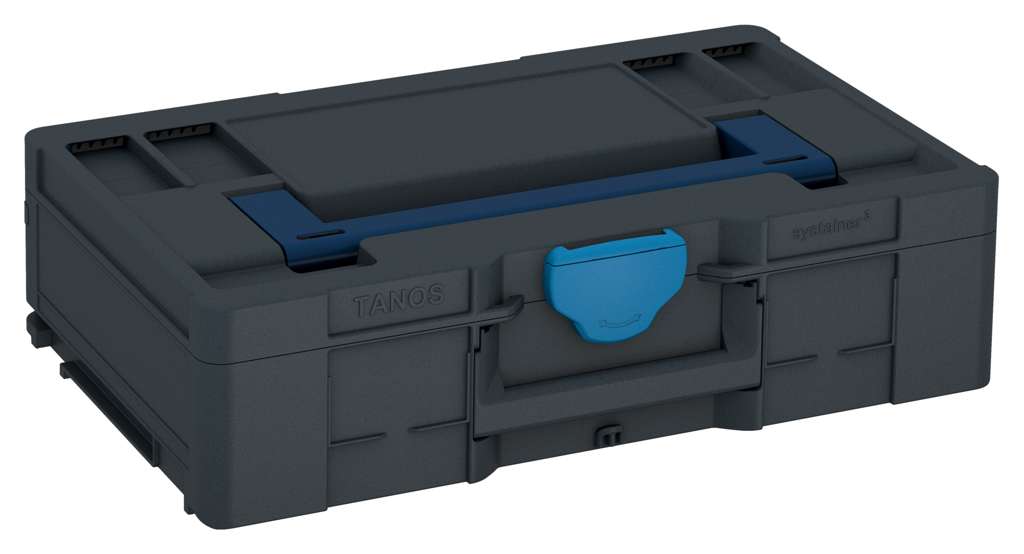 Systainer³ L 137, Anthracite with Sapphire Blue lid handle and Sky Blue catches