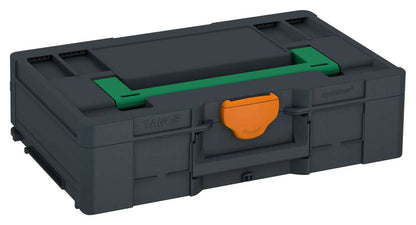 Systainer³ L 137, Anthracite with Signal Green lid handle and Deep Orange catches