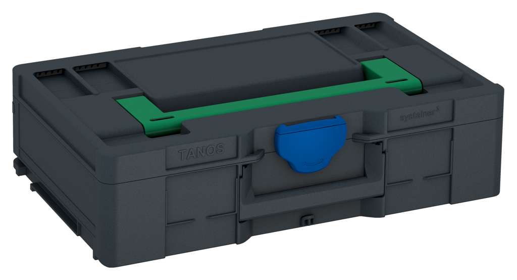 Systainer³ L 137, Anthracite with Signal Green lid handle and Signal Blue catches