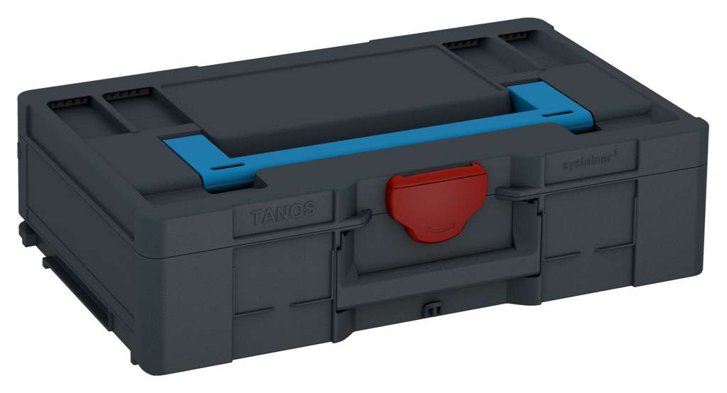 Systainer³ L 137, Anthracite with Sky Blue lid handle and Carmine Red catches