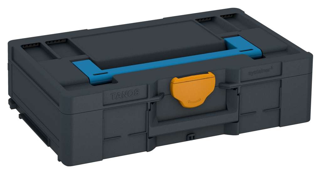 Systainer³ L 137, Anthracite with Sky Blue lid handle and Daffodil Yellow catches