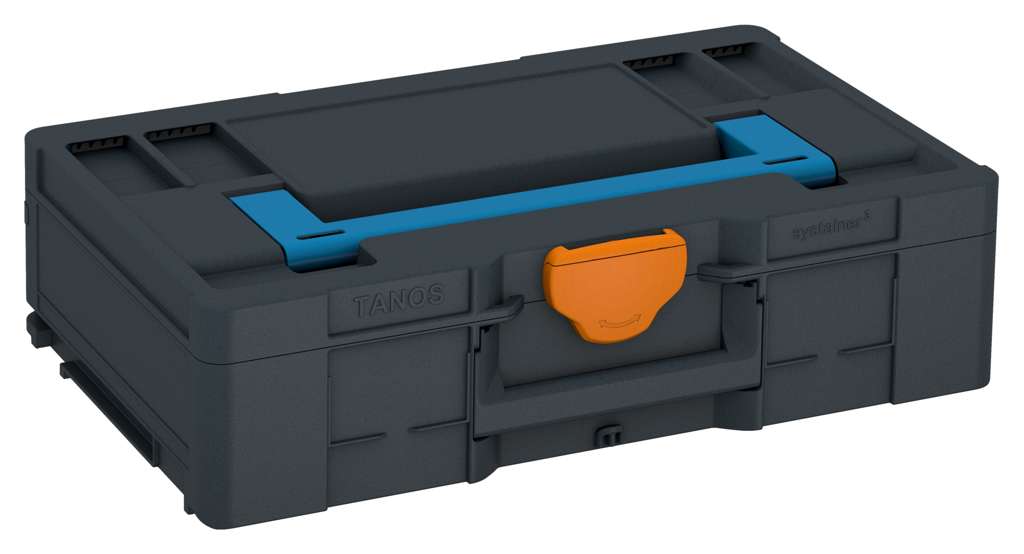 Systainer³ L 137, Anthracite with Sky Blue lid handle and Deep Orange catches