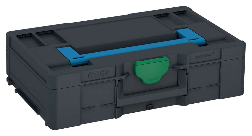 Systainer³ L 137, Anthracite with Sky Blue lid handle and Signal Green catches
