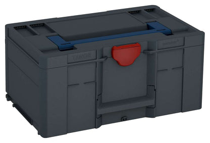 Systainer³ L 237, Anthracite with Sapphire Blue lid handle and Carmine Red catches