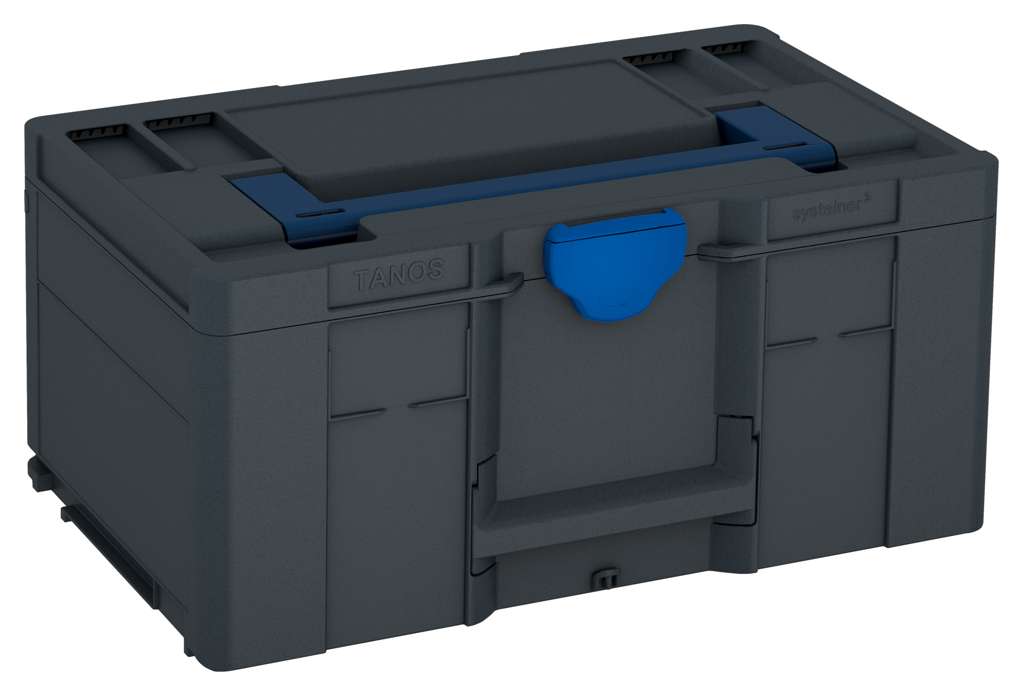 Systainer³ L 237, Anthracite with Sapphire Blue lid handle and Signal Blue catches