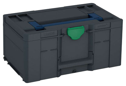 Systainer³ L 237, Anthracite with Sapphire Blue lid handle and Signal Green catches