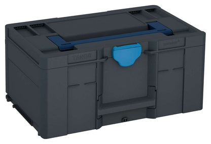 Systainer³ L 237, Anthracite with Sapphire Blue lid handle and Sky Blue catches