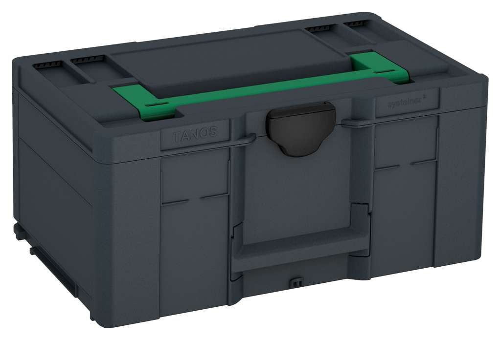 Systainer³ L 237, Anthracite with Signal Green lid handle and Black catches