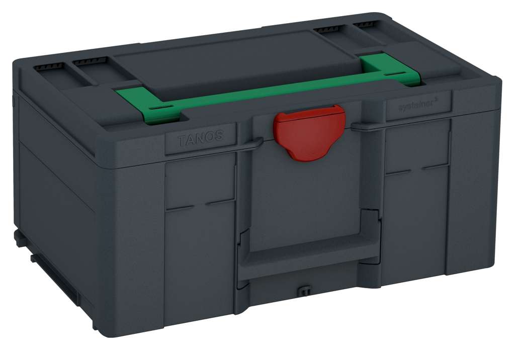 Systainer³ L 237, Anthracite with Signal Green lid handle and Carmine Red catches