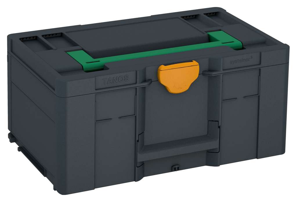Systainer³ L 237, Anthracite with Signal Green lid handle and Daffodil Yellow catches