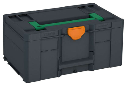 Systainer³ L 237, Anthracite with Signal Green lid handle and Deep Orange catches
