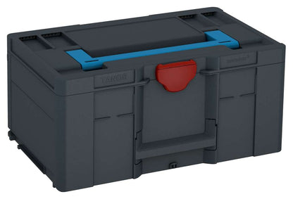 Systainer³ L 237, Anthracite with Sky Blue lid handle and Carmine Red catches