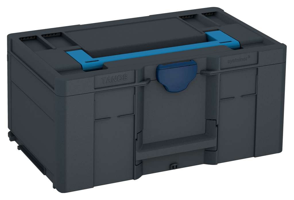 Systainer³ L 237, Anthracite with Sky Blue lid handle and Sapphire Blue catches