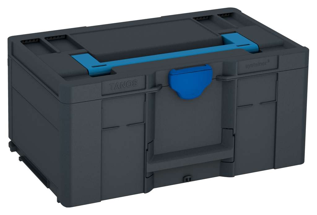 Systainer³ L 237, Anthracite with Sky Blue lid handle and Signal Blue catches