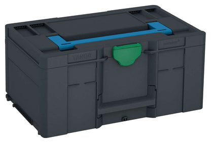 Systainer³ L 237, Anthracite with Sky Blue lid handle and Signal Green catches