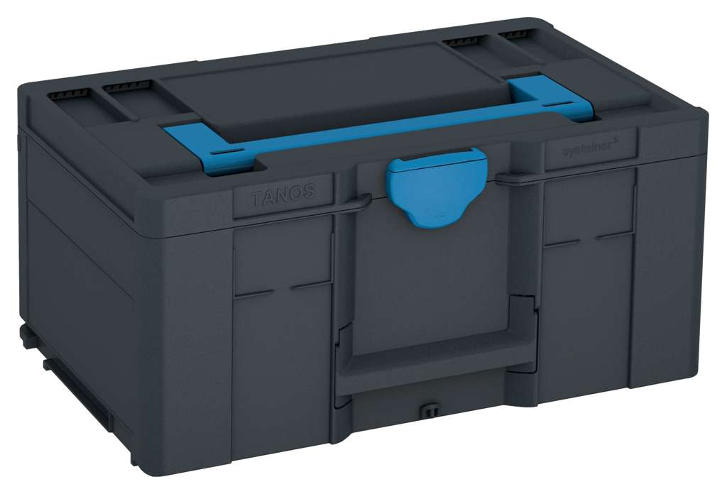 Systainer³ L 237, Anthracite with Sky Blue lid handle and Sky Blue catches