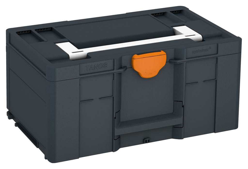 Systainer³ L 237, Anthracite with White lid handle and Deep Orange catches