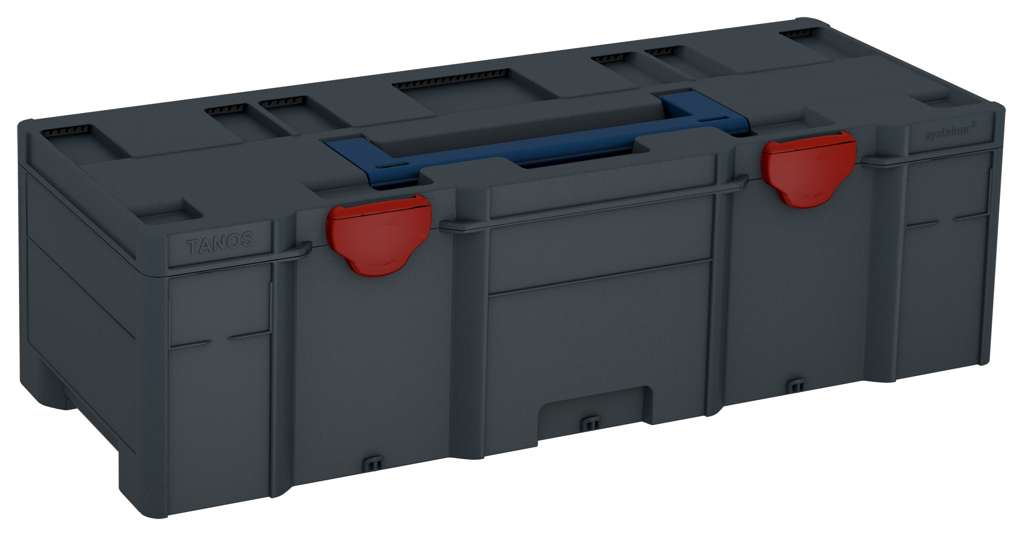 Systainer³ XXL 237, Anthracite with Sapphire Blue lid handle and Carmine Red catches