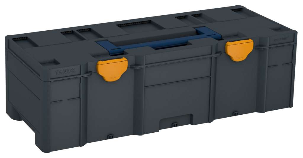 Systainer³ XXL 237, Anthracite with Sapphire Blue lid handle and Daffodil Yellow catches