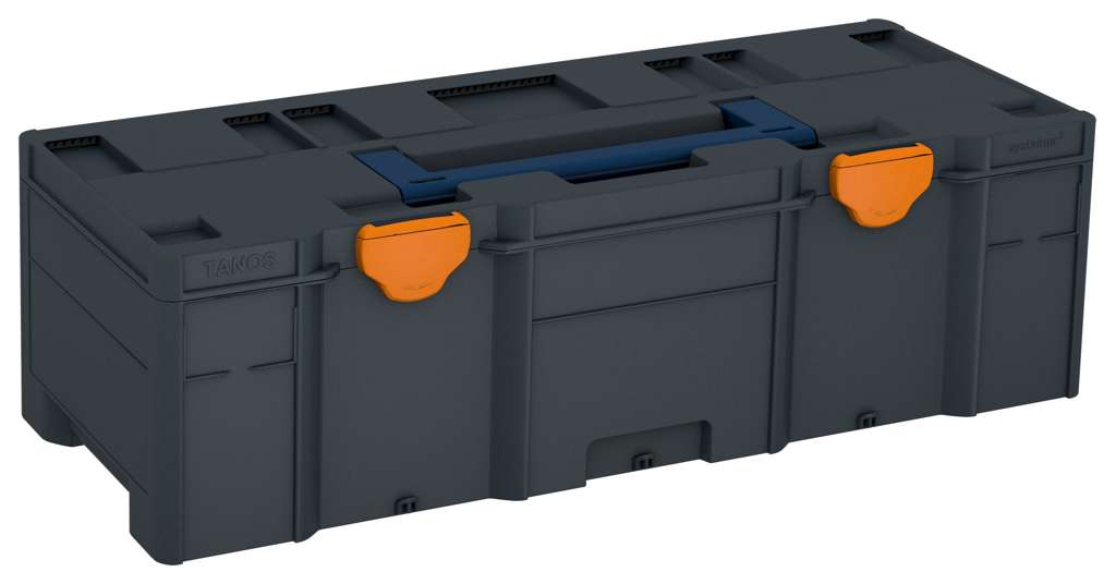 Systainer³ XXL 237, Anthracite with Sapphire Blue lid handle and Deep Orange catches