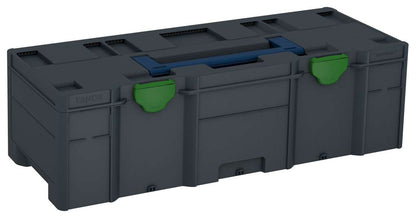 Systainer³ XXL 237, Anthracite with Sapphire Blue lid handle and Emerald Green catches