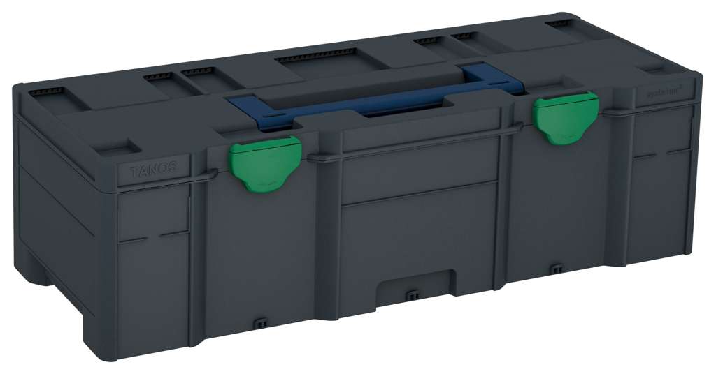 Systainer³ XXL 237, Anthracite with Sapphire Blue lid handle and Signal Green catches