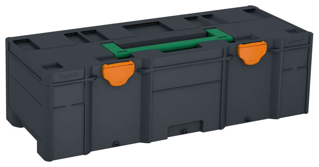 Systainer³ XXL 237, Anthracite with Signal Green lid handle and Deep Orange catches