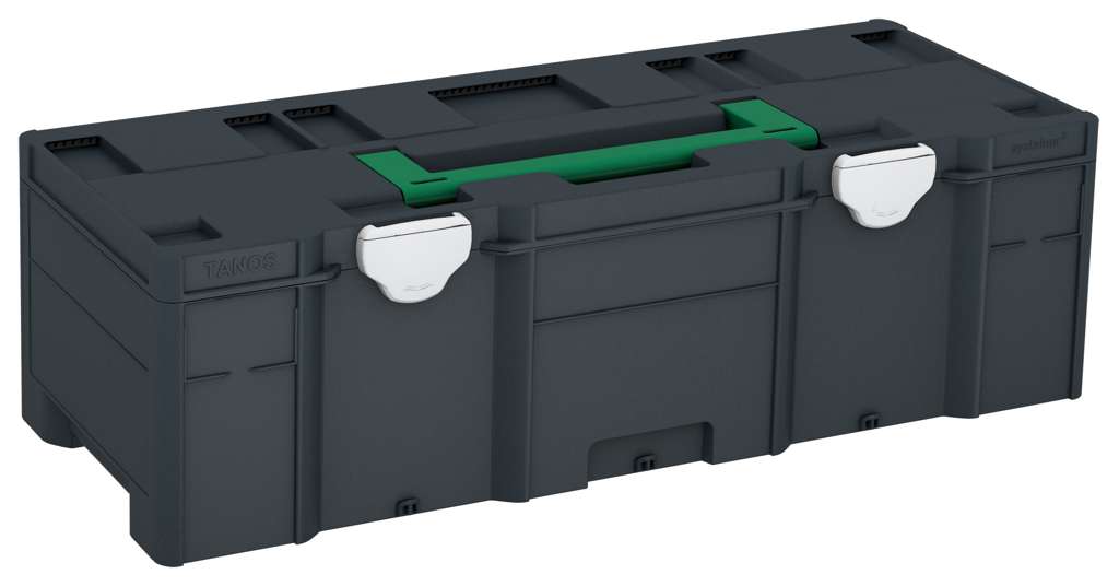 Systainer³ XXL 237, Anthracite with Signal Green lid handle and Light Grey catches