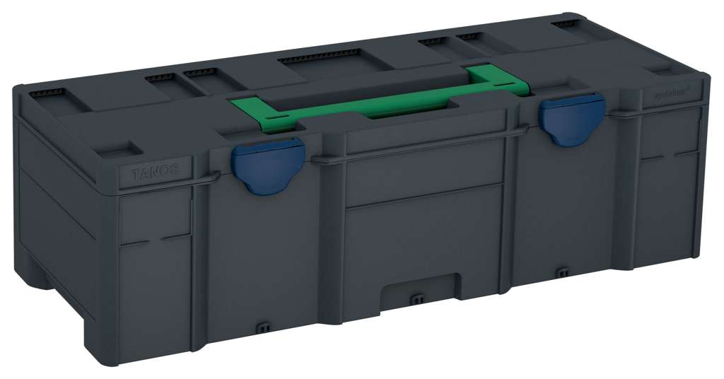 Systainer³ XXL 237, Anthracite with Signal Green lid handle and Sapphire Blue catches