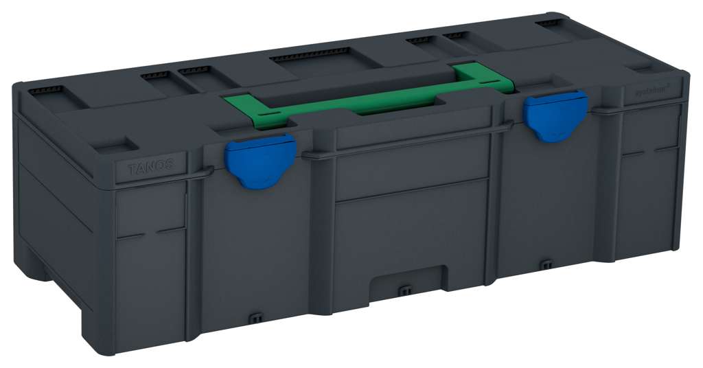 Systainer³ XXL 237, Anthracite with Signal Green lid handle and Signal Blue catches