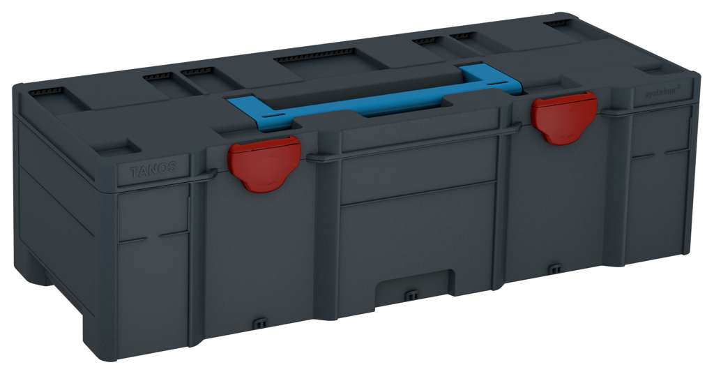 Systainer³ XXL 237, Anthracite with Sky Blue lid handle and Carmine Red catches