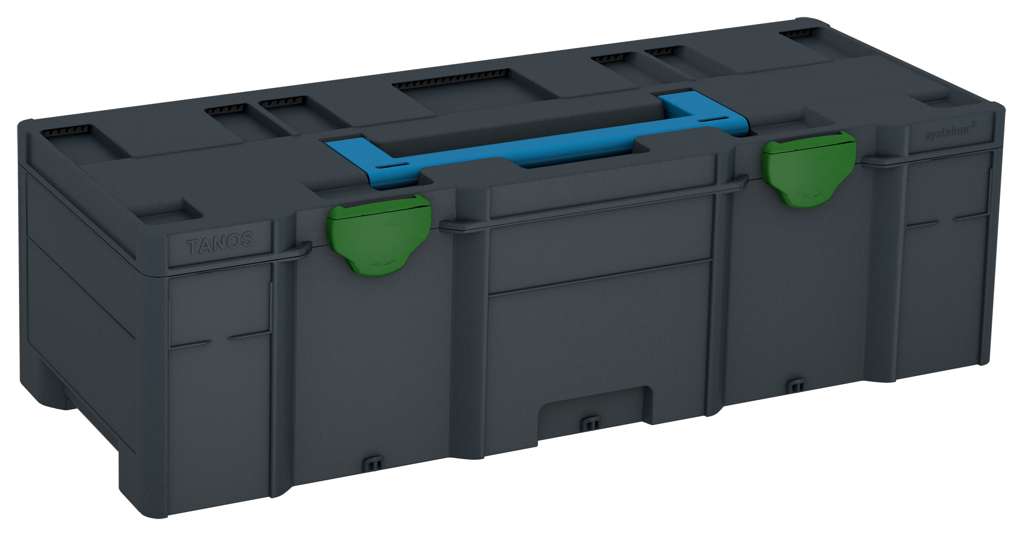 Systainer³ XXL 237, Anthracite with Sky Blue lid handle and Emerald Green catches