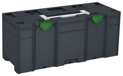 Systainer³ XXL 337, Anthracite with Light Grey lid handle and Emerald Green catches
