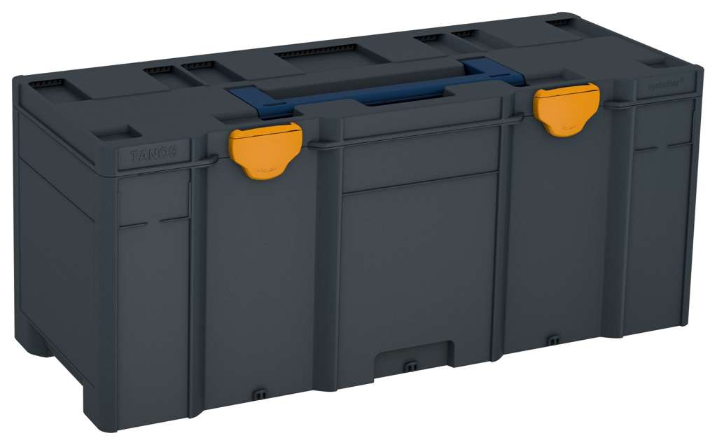 Systainer³ XXL 337, Anthracite with Sapphire Blue lid handle and Daffodil Yellow catches