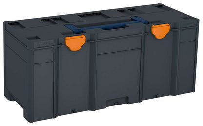 Systainer³ XXL 337, Anthracite with Sapphire Blue lid handle and Deep Orange catches